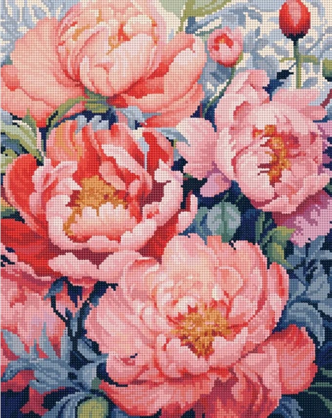 Diamond Painting - Canvas op houten frame - BLOEMEN - 30 x 40 cm