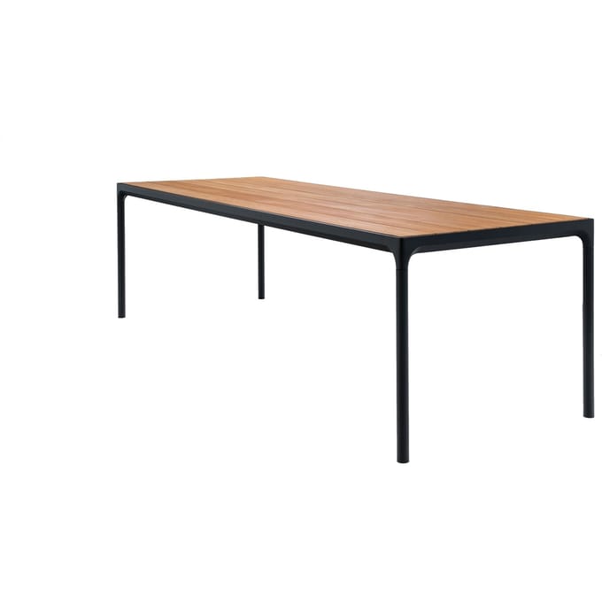 HOUE FOUR Outdoortafel Bamboe - Aluminium zwart - 90 x 210 cm