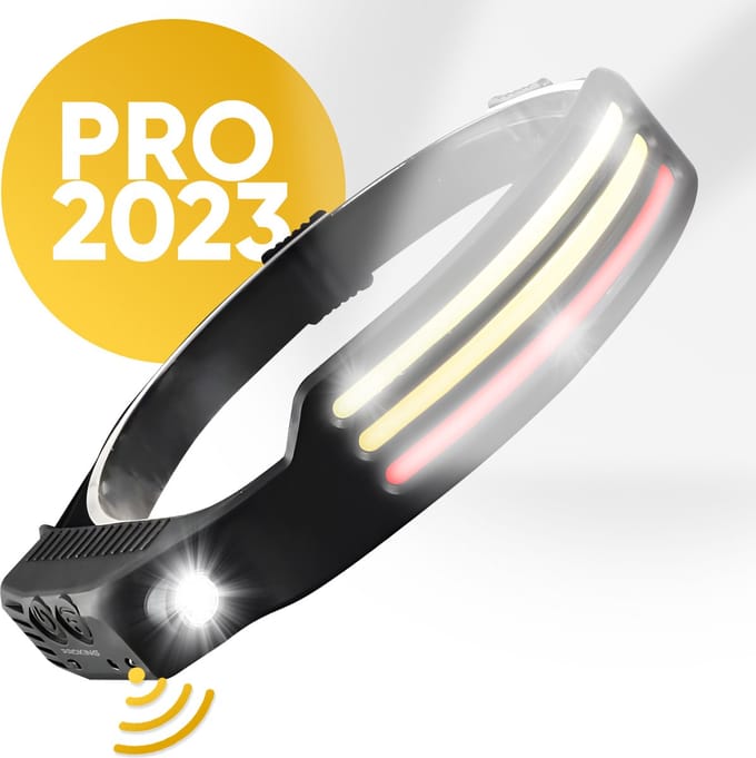 PROKING COB LED Hoofdlamp - wit & rood licht - oplaadbaar - IP44 waterdicht
