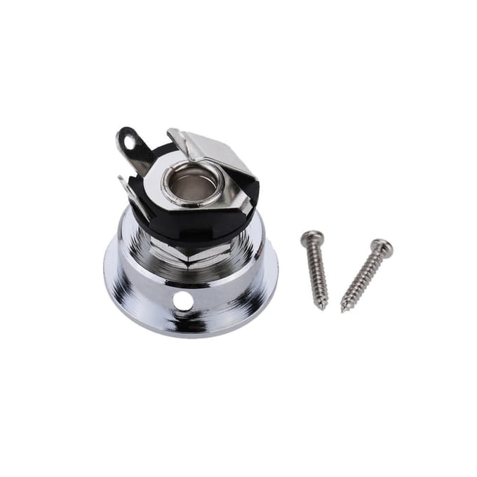 Elektrische Gitaar 6.35mm/1/4  Jack Plug Socket Output Plaat voor Telecaster TL Gitaar met Schroeven zilver