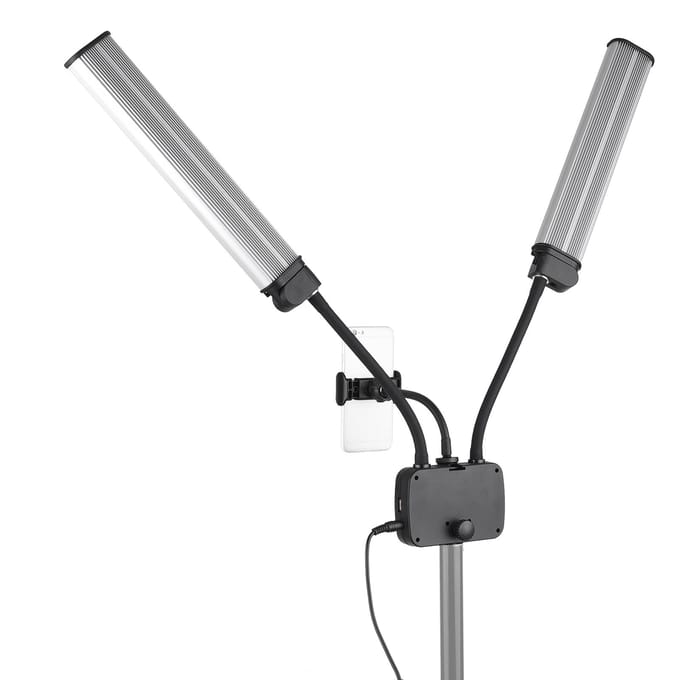 Flexibele dubbele armen LED-invullicht Tweekleurige dimbare schoonheid LED-videolampen 3200K-4500K-5600K 3 EU Plug white