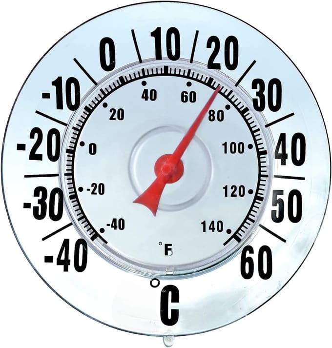 Buiten thermometer - Weerstation - Tuin meten - Met zuignap - 18x18x3 cm