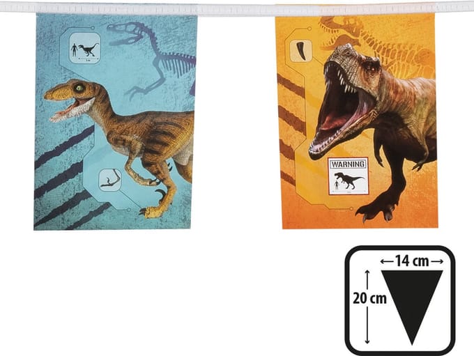 Boland - Papieren vlaggenlijn T-rex - Dino's - Dino - Kinderfeestje