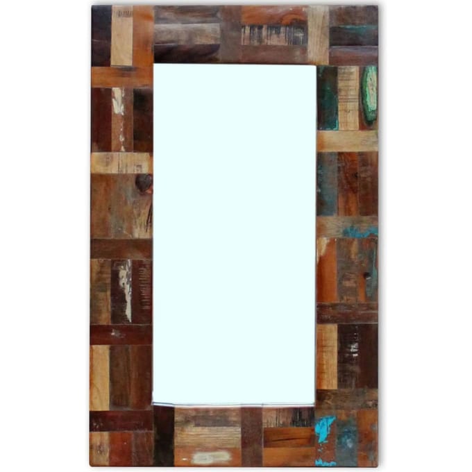 vidaXL - Spiegel - 80x50 - cm - massief - gerecycled - hout