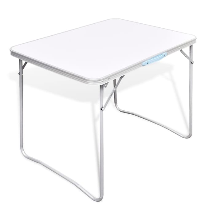 vidaXL - Campingtafel - inklapbaar - met - metalen - frame - 80 - x - 60 - cm