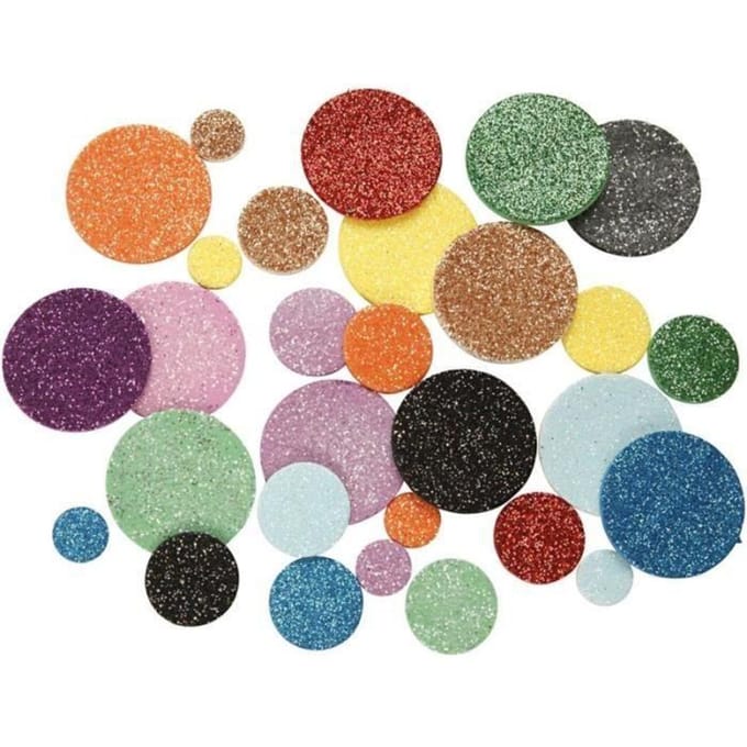 EVA Foam cirkels, d: 12+20+32 mm, 1000 assorti