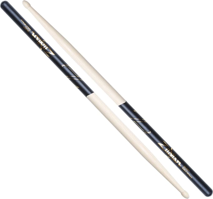 Zildjian 5A Hickory Sticks, zwart-DIP Natural Finish, Wood Tip - Drumstok