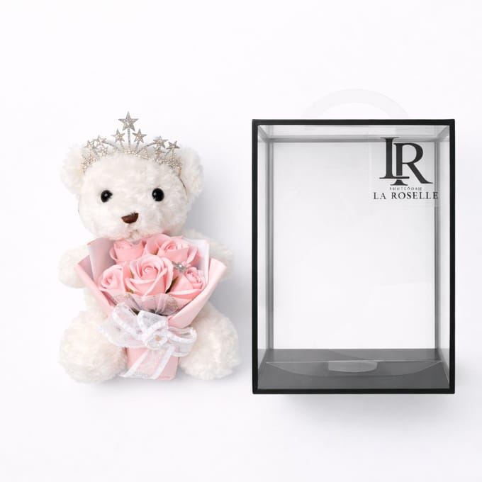 Knuffel beer met Rozen boeket – Inclusief Luxe Giftbox