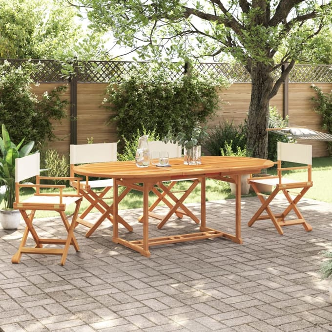 vidaXL - Inklapbare - stoelen - 4 - st - stof - crèmewit