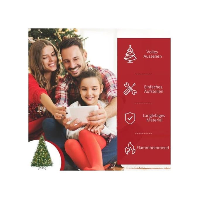 Sapin de Noël - MUVOE - 700 LED - 2154 branches - 210 x 142 cm - Vert vert