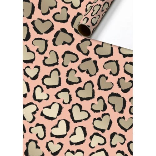 Cadeaupapier 70x150 cm - Cassy - Harten - Panter