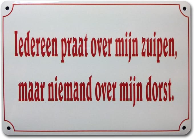 muurschildje 10x14.5cm iedereen praat