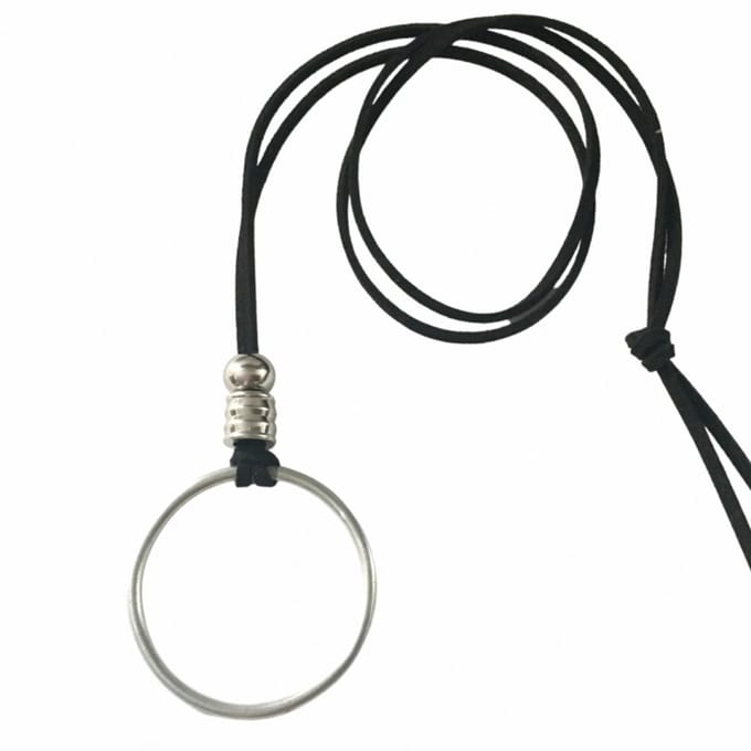 Ketting- Zwart-Quin-Metaal-Zilverkleur-Suede