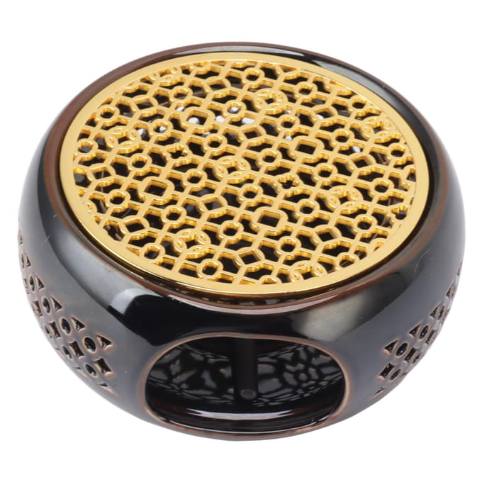 Bronsbruin Theelicht Theepot Warmer Hol Concaaf Uitziende Keramische Thee Theelicht Koffie Verwarmer black