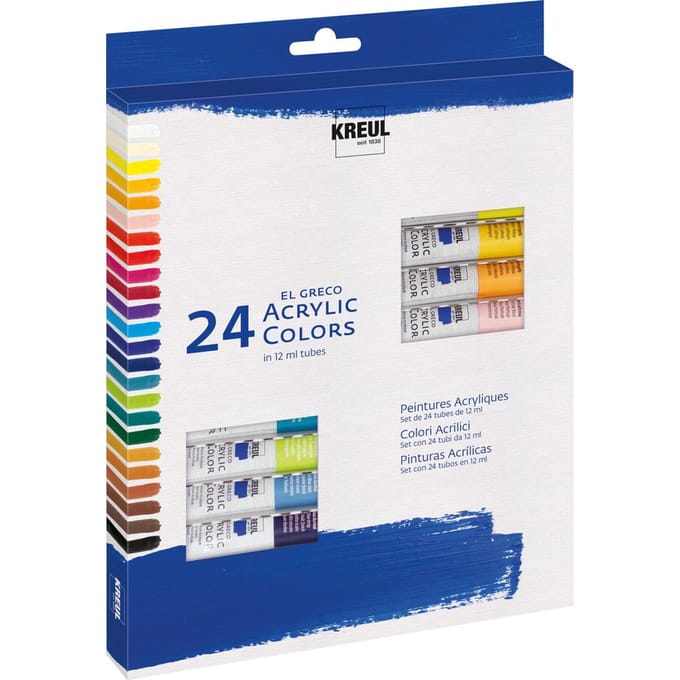 KREUL el Greco acrylset, 24 x 12 ml buizen