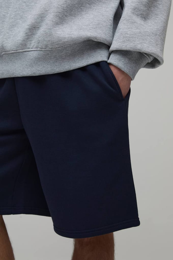 Essential Baggy Fit Jersey Short | Navy | Size Small