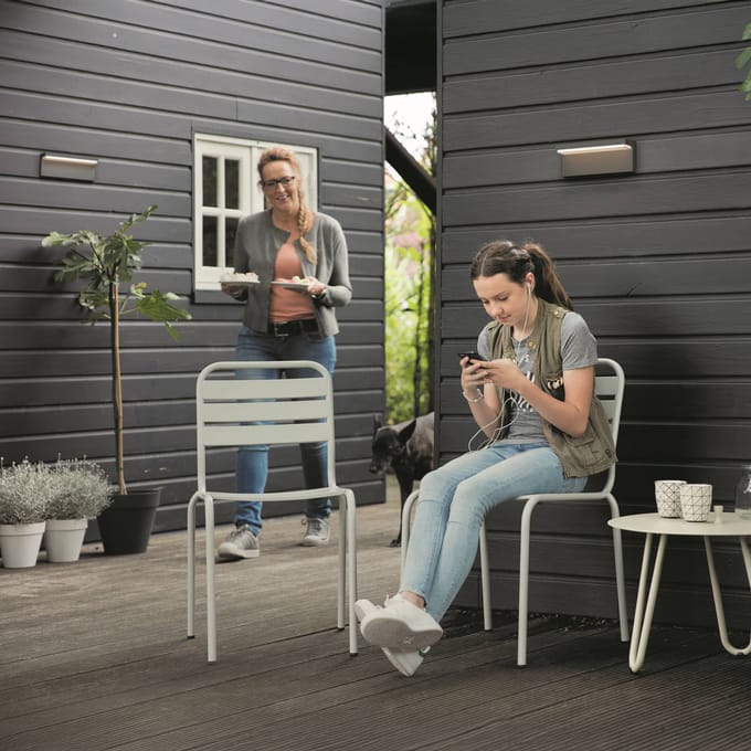 Philips LED buiten wandlamp Bustan 2-pack, 2.700K