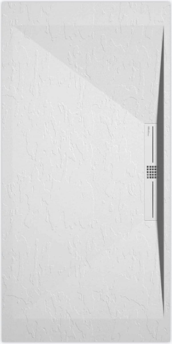 Sanifun douchebak Stone Side White Slate 1000 x 900 P