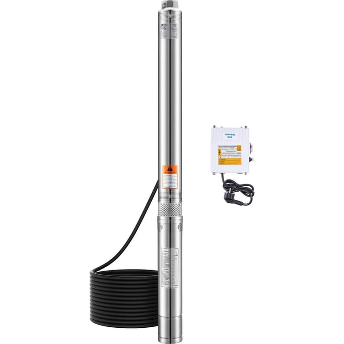 550W Dompelpomp voor Diepe Put Roestvrij Staal Waterpomp 174ft 100L/min