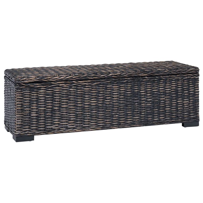vidaXL - Opbergbox - met - opslag - Zwart - 110 - x - 35 - x - 45 - cm