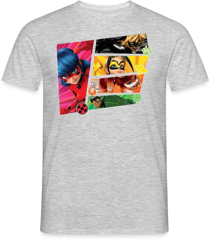 Miraculous Superhelden Ladybug Chat Noir Vesperia T-Shirt Heren