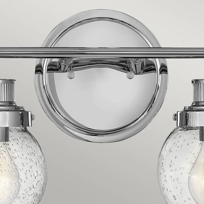 Hinkley LED Badkamerarmatuur Poppy | 2X E27 Max 60W | IP44 | Polished Chrome
