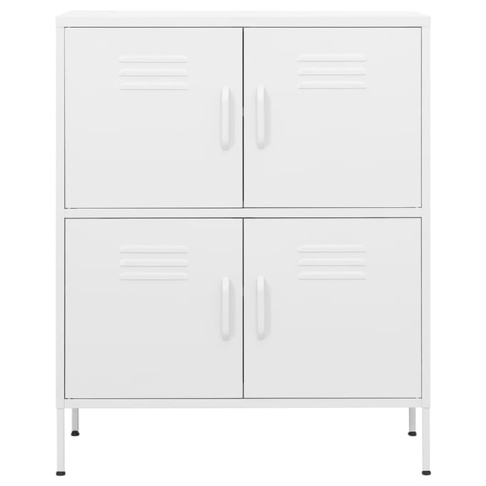 vidaXL - Opbergkast - 80x35x101,5 - cm - staal - wit