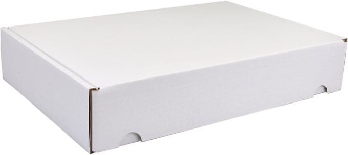 Postpakketdoos Golfkarton met deksel 315x215x60mm A4 wit