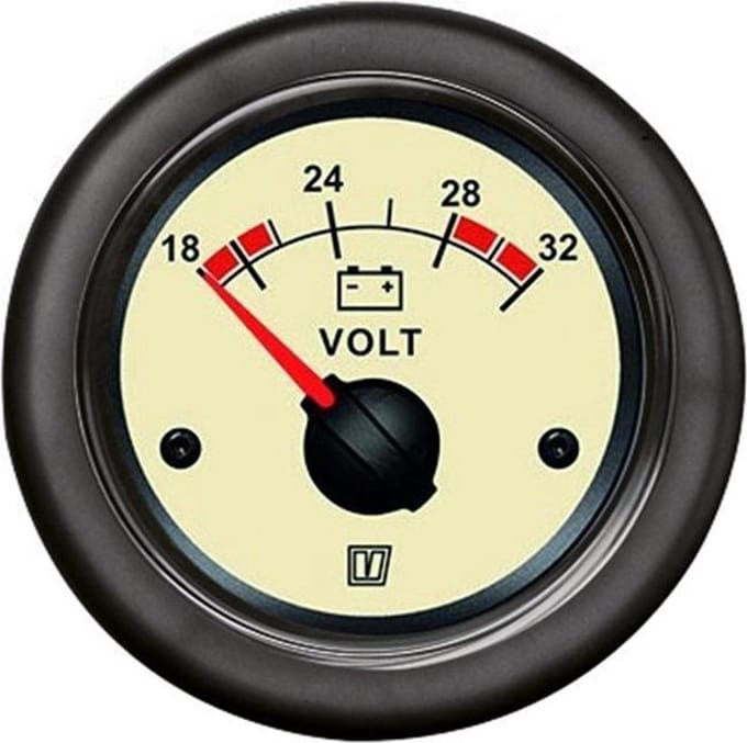VETUS VLT24N beige Voltmeter 24V