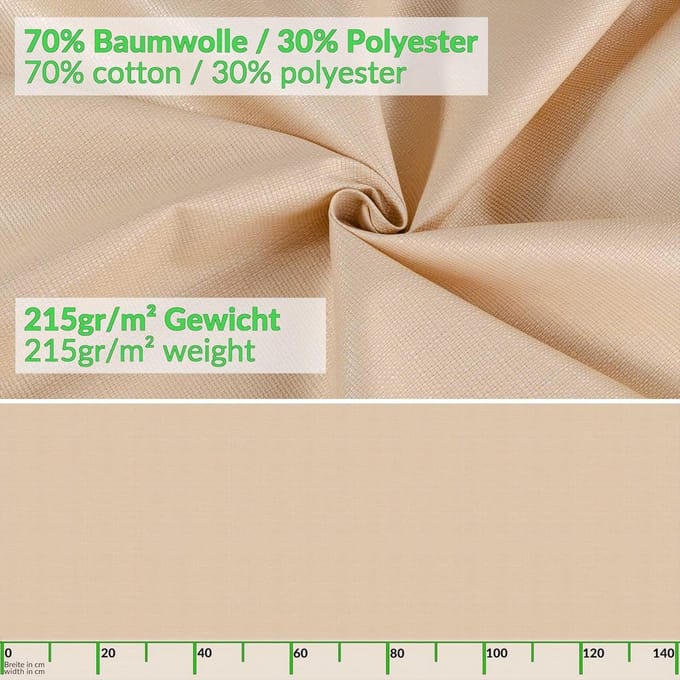 Groot Damast Jacquard Tafelkleed Beige 400x140 cm - Katoen Polyester - Waterafstotend & Kreukvrij