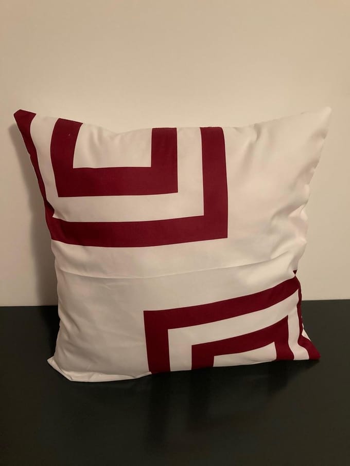 Nordic Geometry Collection Kussenhoes – Wine Red Edition - 45x45 cm