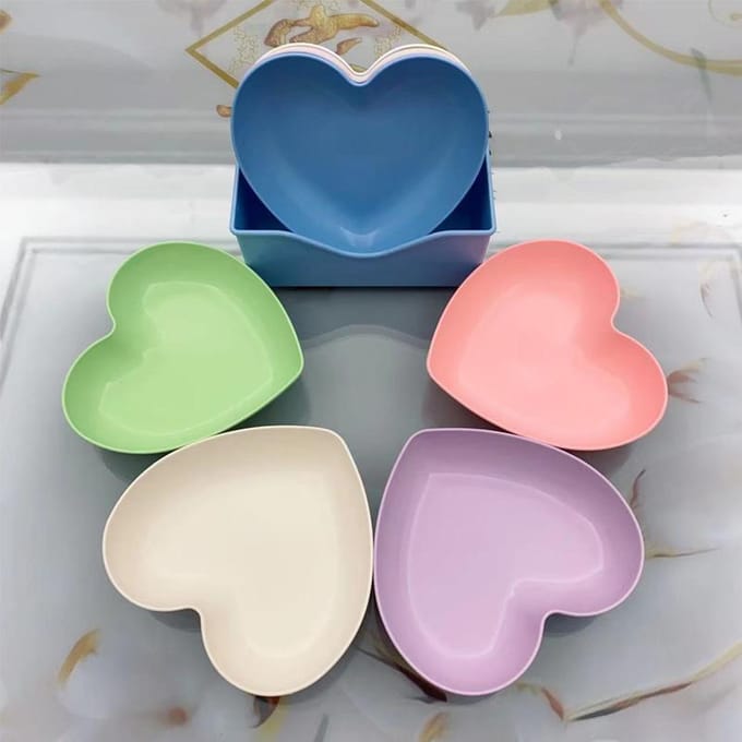 10 stuks/set Hartvormige Huis Spuugbotbord Dinerbord Creatief Snack Fruitbord blue