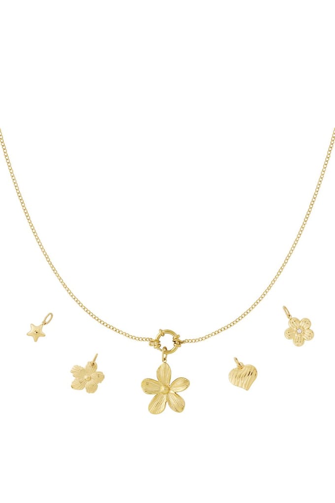 Diy bloemenketting bedels stainlessteel bedelketting