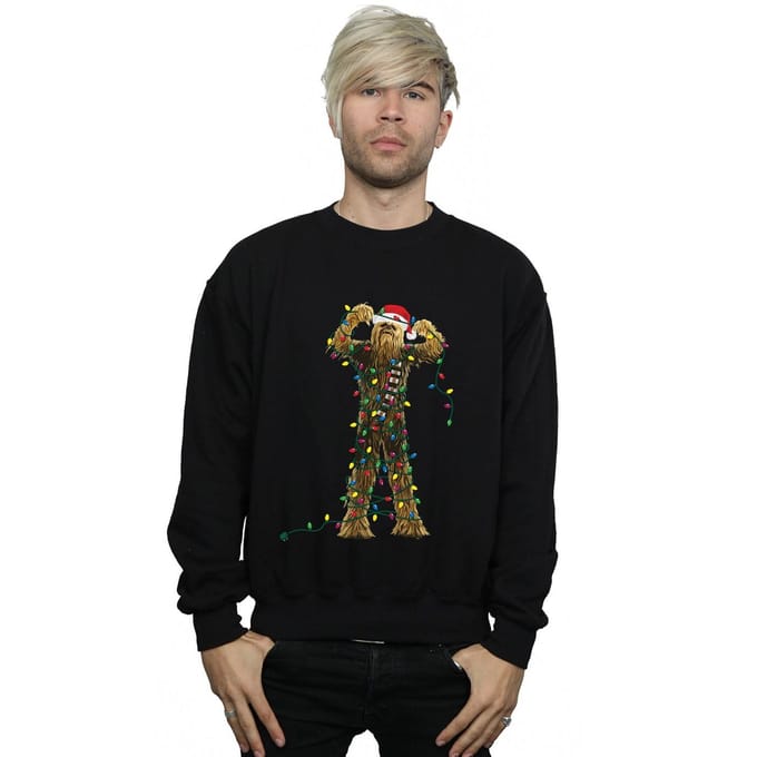 Star Wars Heren Chewbacca Kerstverlichting Sweatshirt (Zwart)