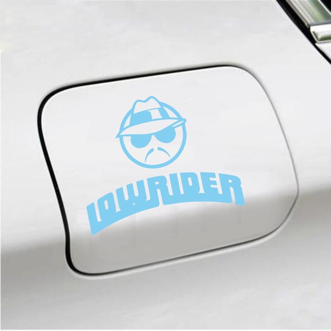 Bumpersticker - Low Rider - 12,5 X 15,6 - Licht Blauw