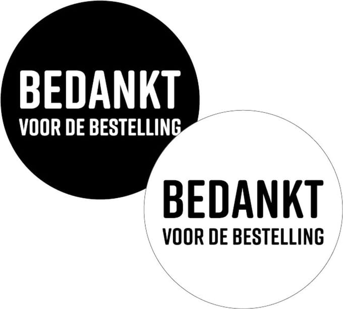 KP etiket Bedankt voor de bestelling | diameter 40 mm | 2 varianten | rol van 250 stuks