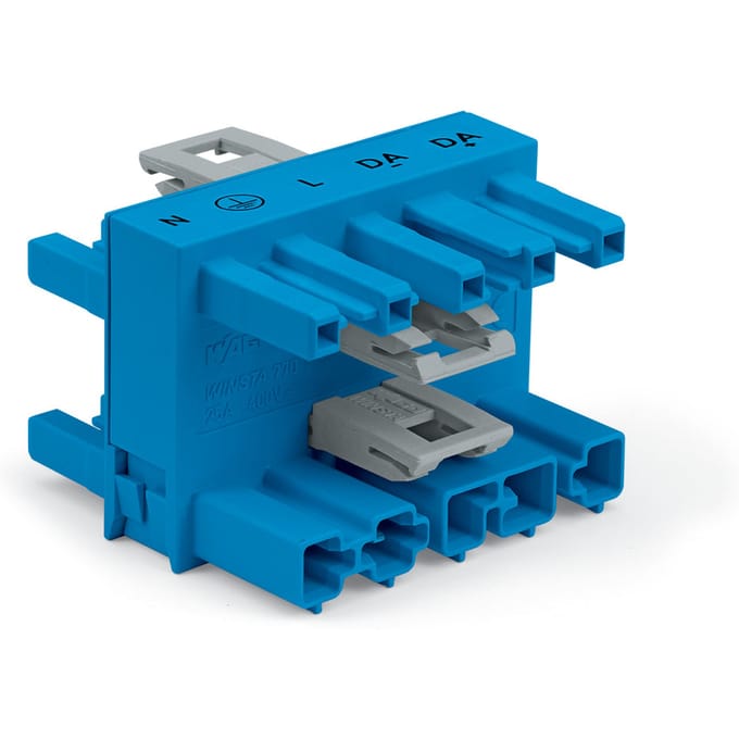Wago 770-618 5-Poorts Verdeelconnector 3-Weg Blauw - 770-618