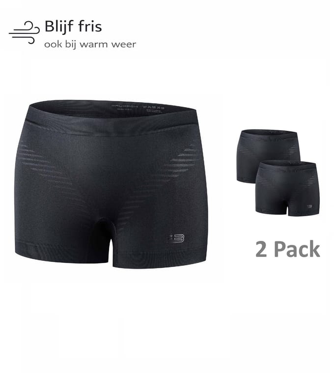 Brubeck B-LIGHT Dames Sportondergoed 2-Pack – Naadloze Boxer – Hardlopen, Wandelen en Reizen