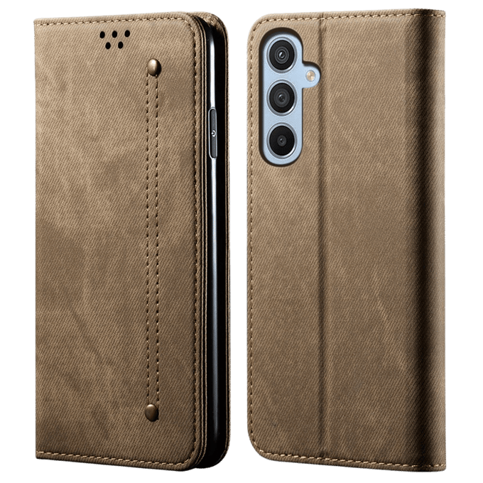 CaseBody Samsung Galaxy S25 Plus Denim Bookcase Bruin