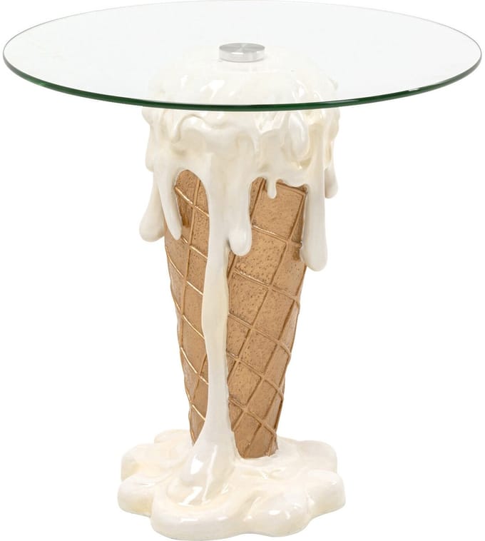 Bijzettafel ijs Ø48cm vanille Kare Design