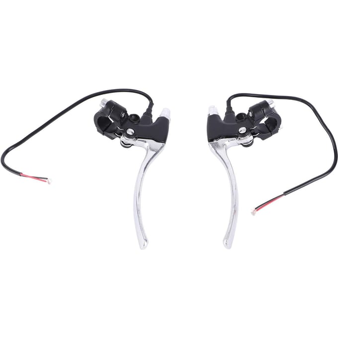 1 Paar Elektrische Fiets E-Bike Achterremhendel Stuurhandvatten Montage silver Black