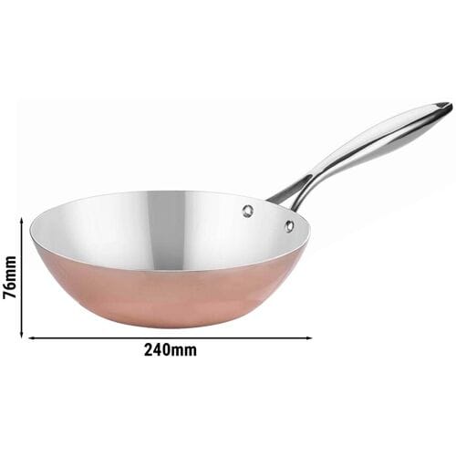 GGM Gastro Wok-Pfanne - Kupfer - Ø 240mm - Höhe: 76mm