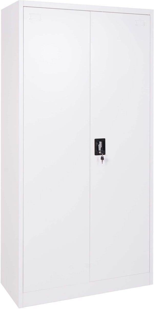 Dossierkast MCW-H17, stalen kast Kantoorkast Kast, 2 deuren afsluitbaar metaal ~ 185x90x40cm wit