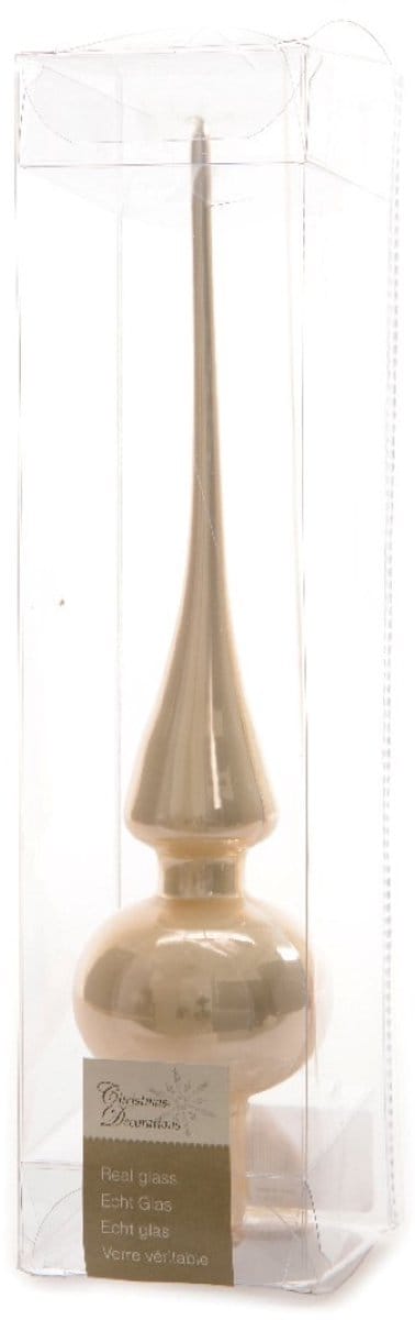 Kerstboompiek van glas | parel | 26cm hoog