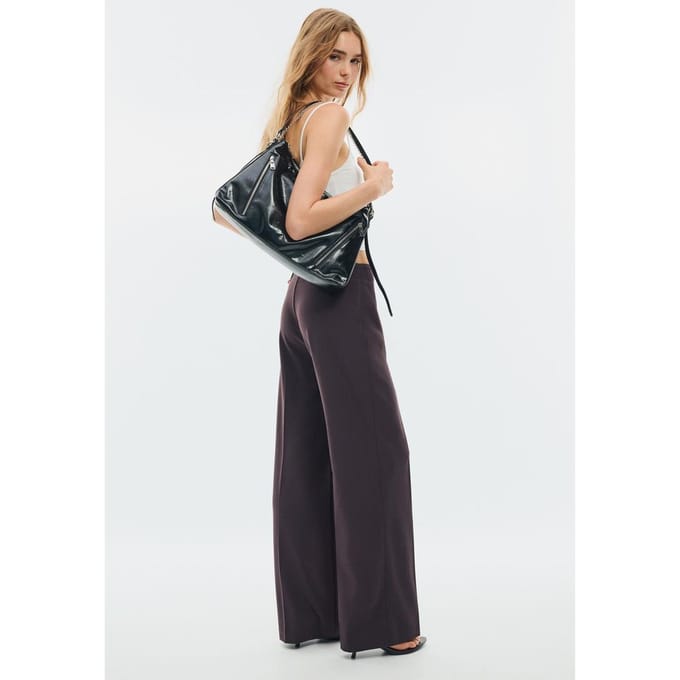 Stradivarius Slim fit rechte broek  Donkerpurper 32
