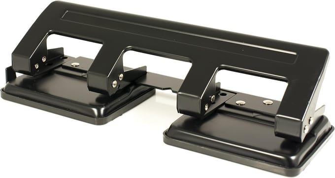 - Premium 4-voudige perforator met aanslagrail voor 20 vellen, zwart,8036554
