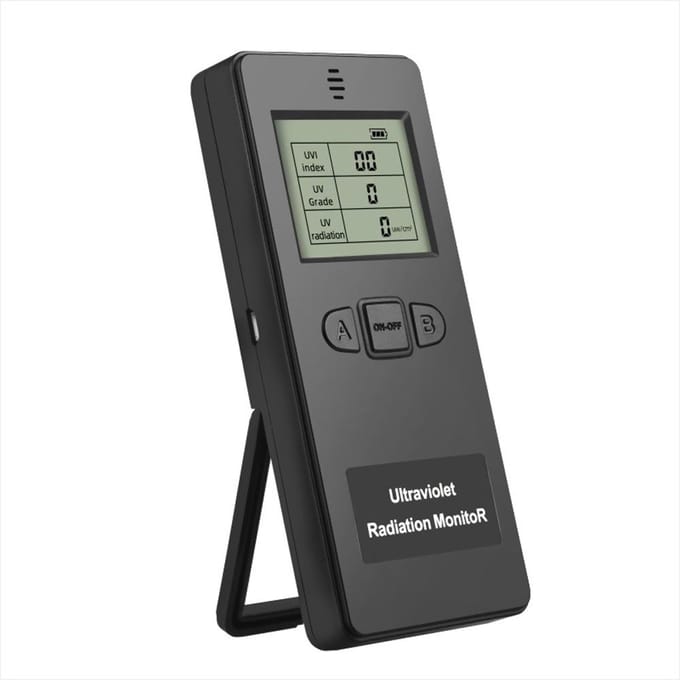 Draagbare digitale ultraviolette stralingsdetector Ultraviolette UVI-meter Radiometertester Beschermend zwart