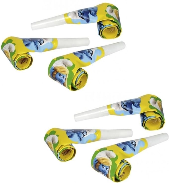6 Rolfluitjes van de smurfen - Smurfin en brilsmurf