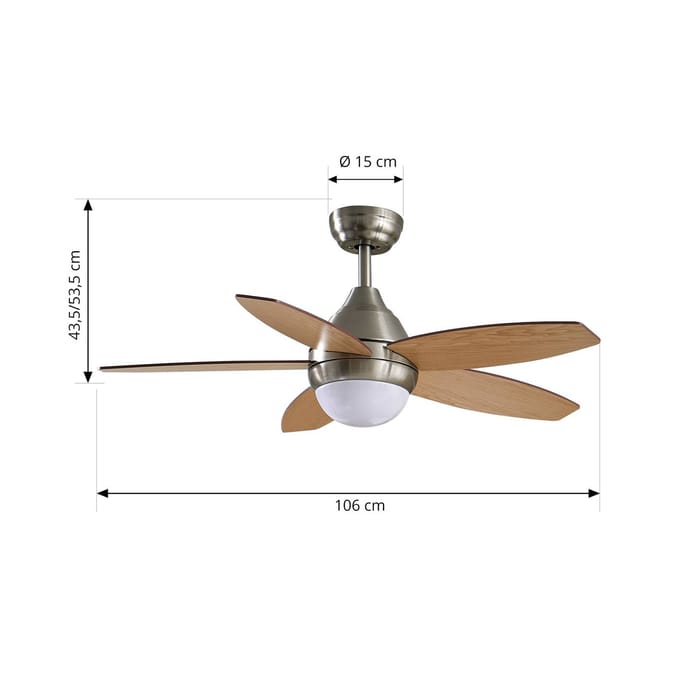 Lindby plafondventilator Klasika, DC, stil, 106 cm, CCT