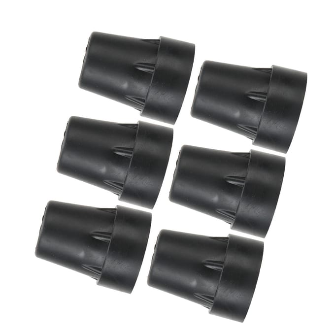 6 stuks Wandelstok Onderkant Pads Antislip Wandelstokken Eindkap Tip Accessoire black